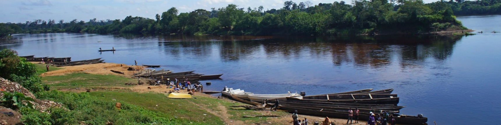 The Congo river in Dongou, Likouala district, Republic of Congo (Congo Brazzaville), March 2014. Editorial use only.