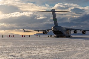The arrival of the C17 marks the start of the summer Antarctic season in Christchurch. Seen here at Phoenix Air Field on ...
