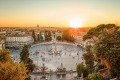 Rome's famous Piazza del Popolo at sunset.