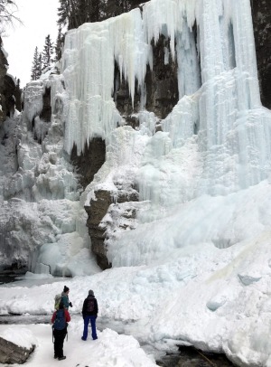 The frozen waterfalls of Johnston Canyon.